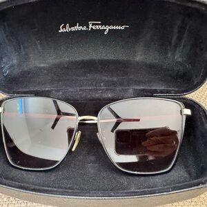 Salvatore Ferragamo Black and Gold Sunglasses